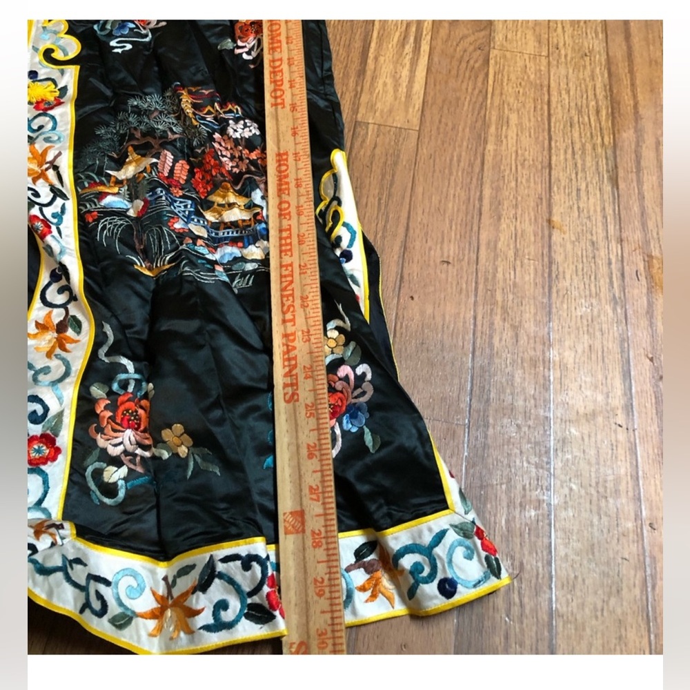 GOLDEN BEE Embroidered Black Satin Jacket with Yellow Piping - Picture 5 of 8